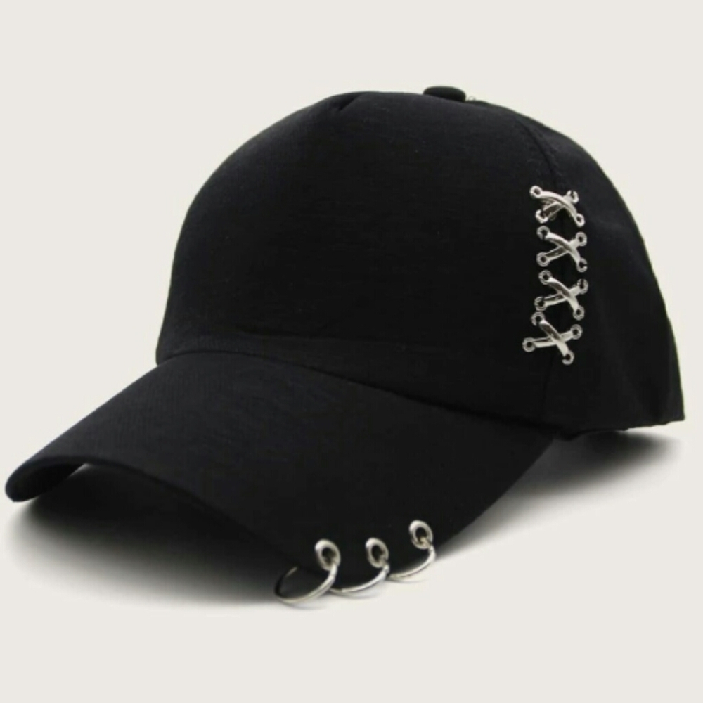 ❤Black Ring Decor Baseball Cap❤ - Picture 4 of 8